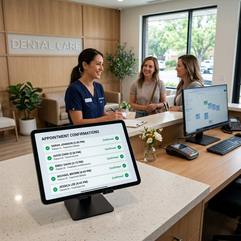 AI appointment confirmations streamline dental schedules and eliminate no-shows.
