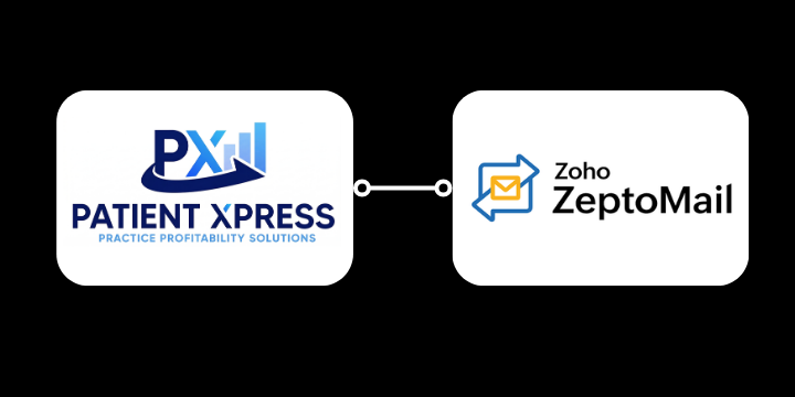 ZeptoMail dental integration with PatientXpress for high priority transactional emails, billing and dental patient communication