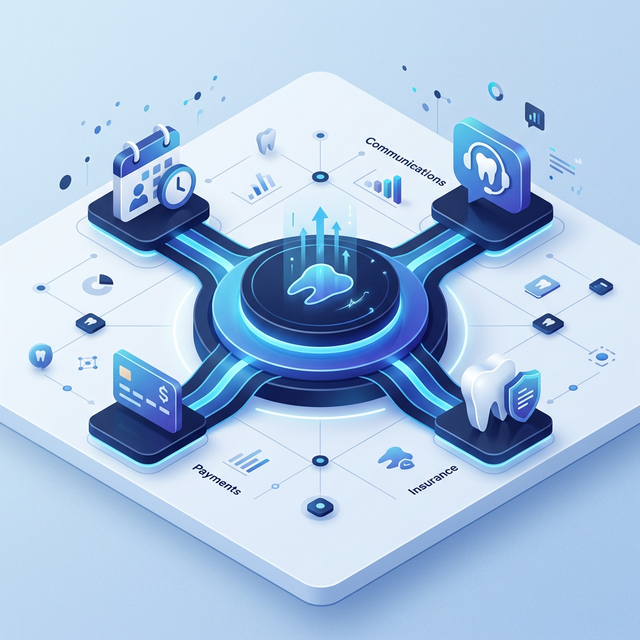 Unified Dental Software Hub Illustration